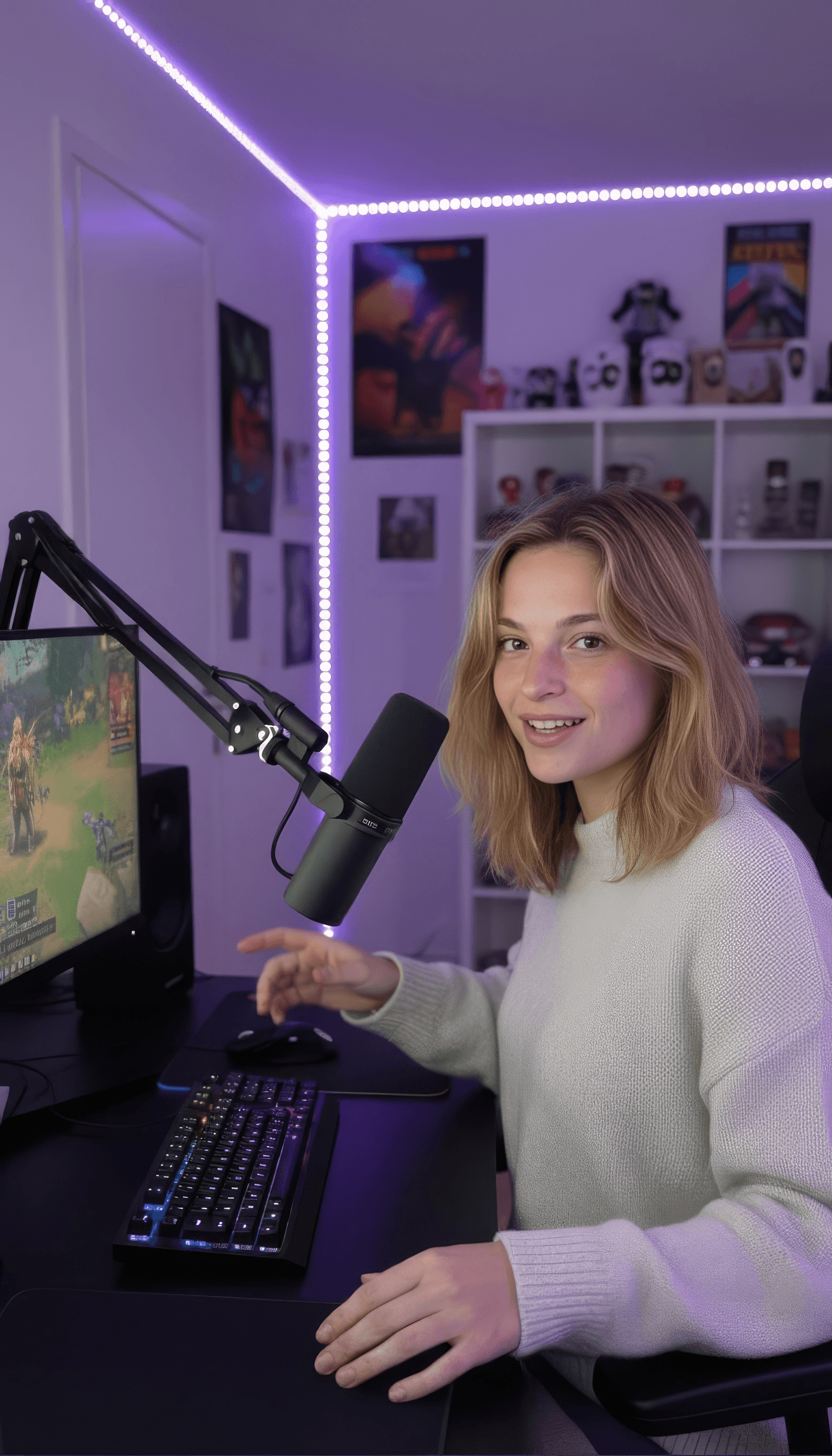 Influencer recording a lifestyle video in a tropical location