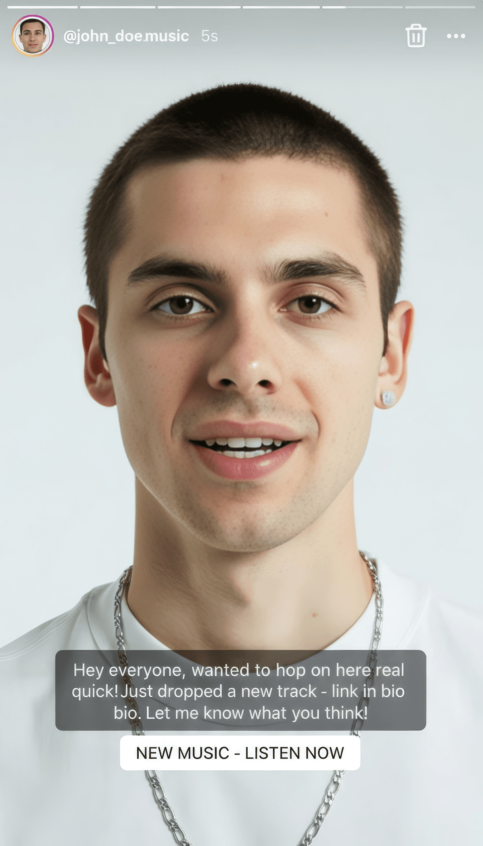 Artist announcing a music news update on social media